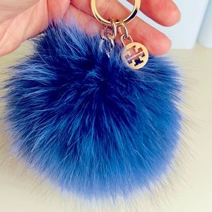 Tory Burch fuzzy keychain